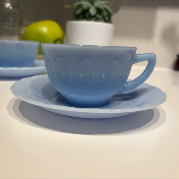Pyrex Other - Vintage Canadian Blue Pyrex Teacup and Saucer